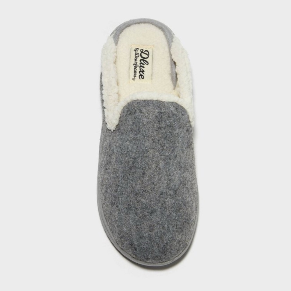 D’Luxe by dearfoams Women’s Maci Felted Scuff Slippers - Gray - M - Picture 3 of 5